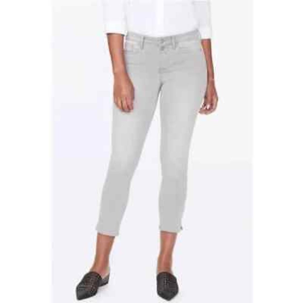 NYDJ Sheri Slim Straight Ankle Double Button Jean in Gale Gray